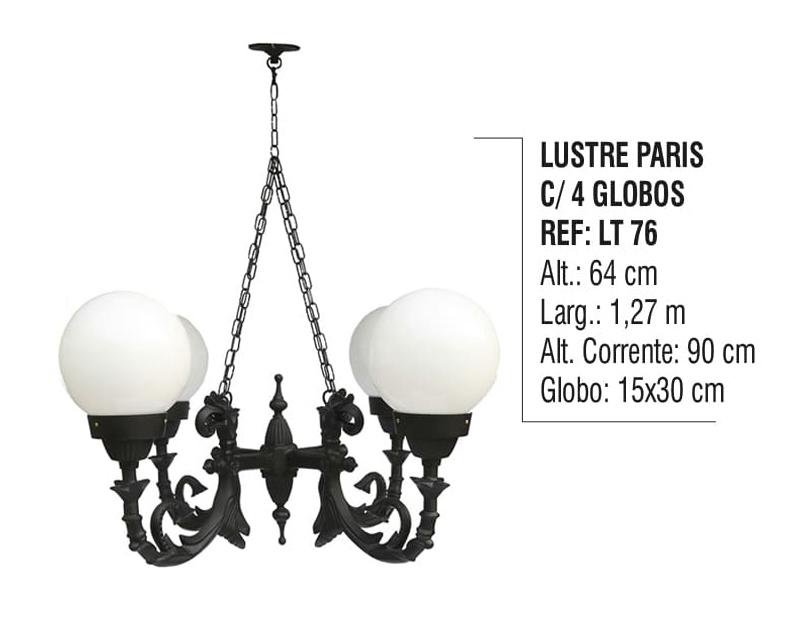 Lustre Paris com 04 Globos
