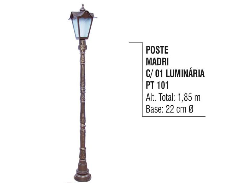 Postes Madri com 01 Luminária
