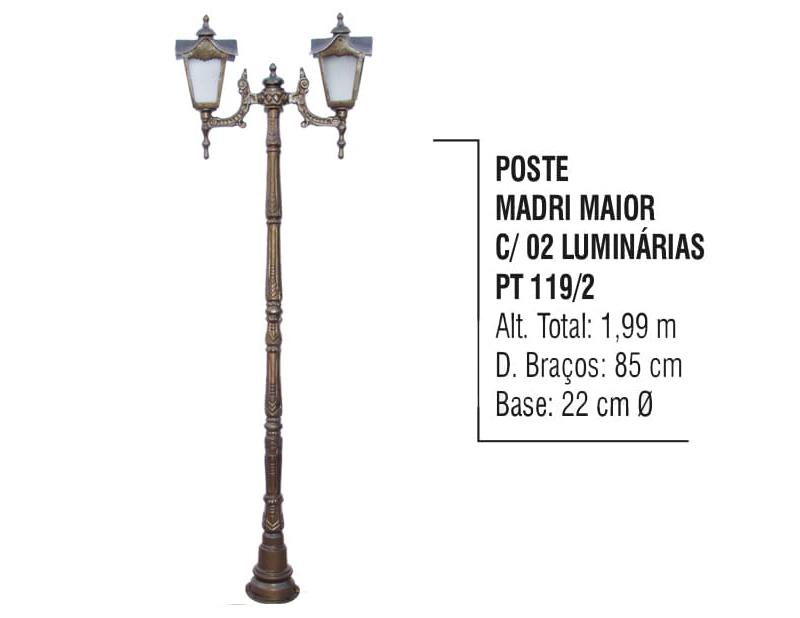 Postes Madri Maior com 02 Luminárias