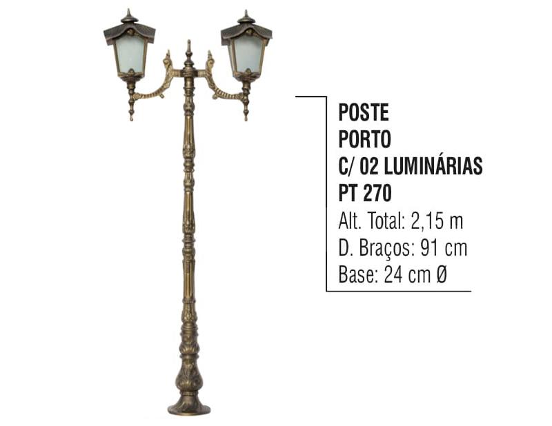 Postes Porto com 02 Luminárias