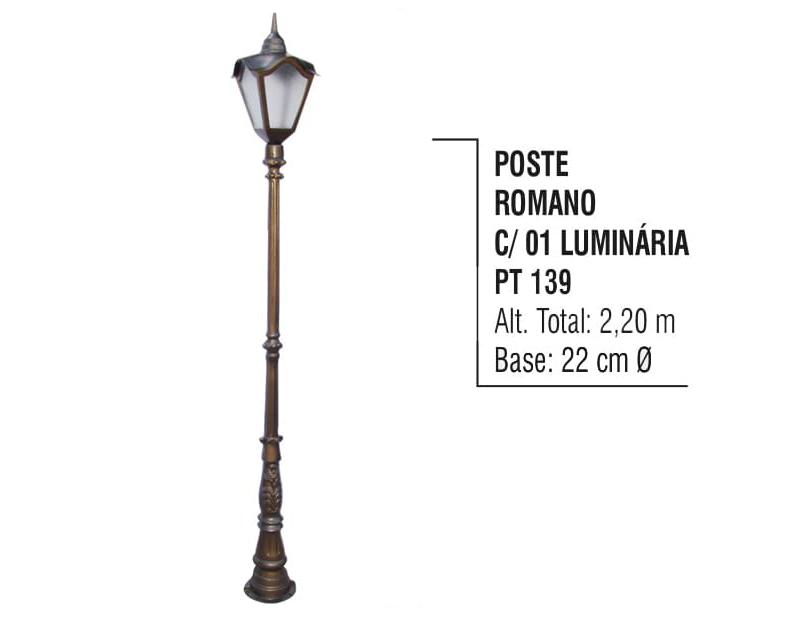 Postes Romano com 01 Luminária