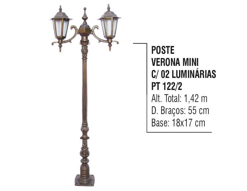 Postes Verona Mini com 02 Luminárias