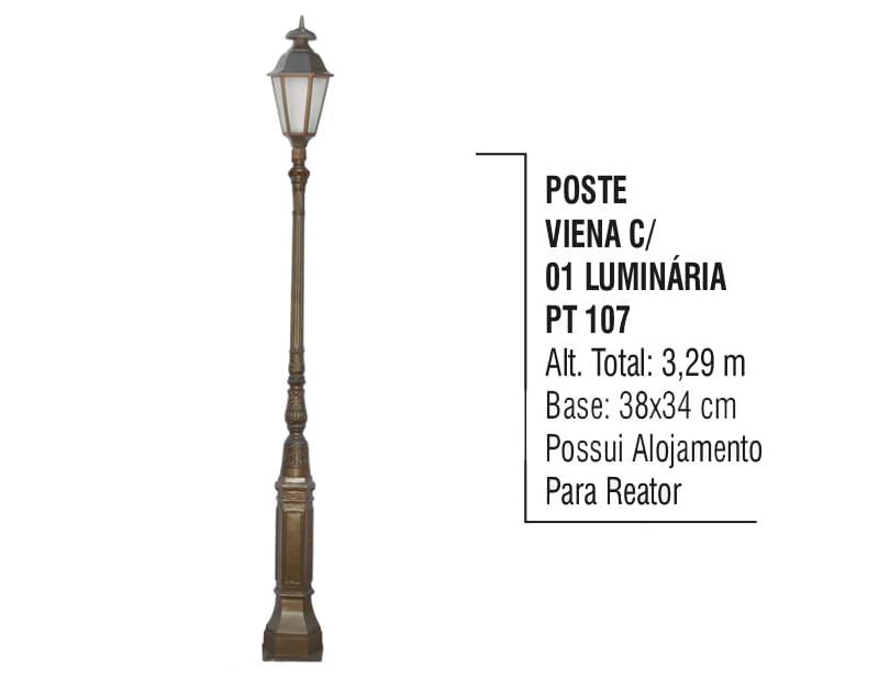Postes Viena com 01 Luminária