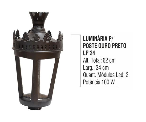 Luminária para Poste Ouro Preto - LED