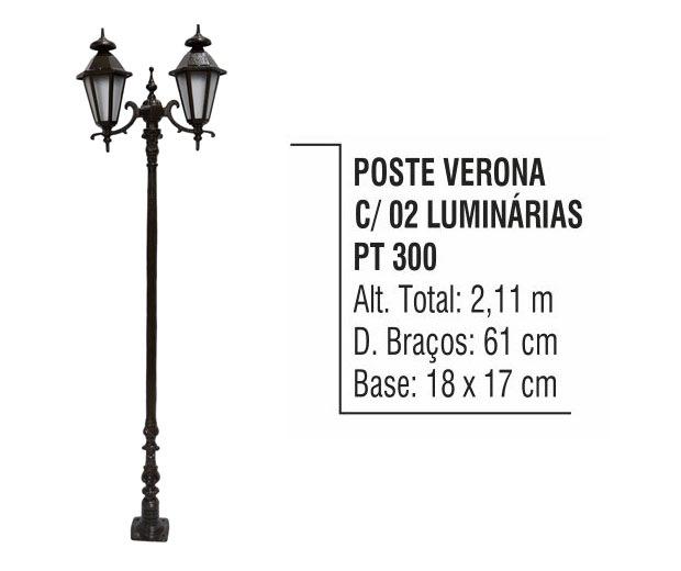 Poste Verona com 02 Luminárias