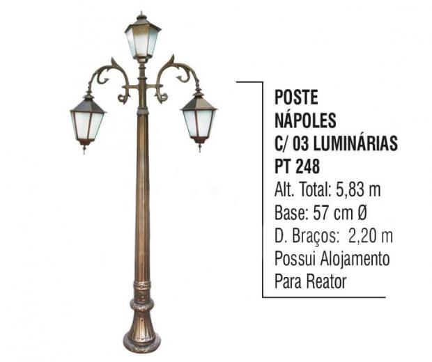 Postes Nápoles Com 03 Luminárias