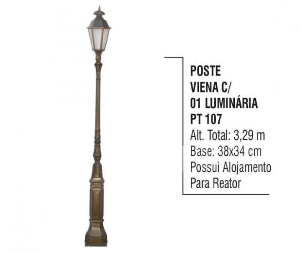 Postes Viena com 01 Luminária